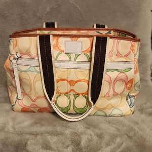 Multicolor Coach Scribble Tote
